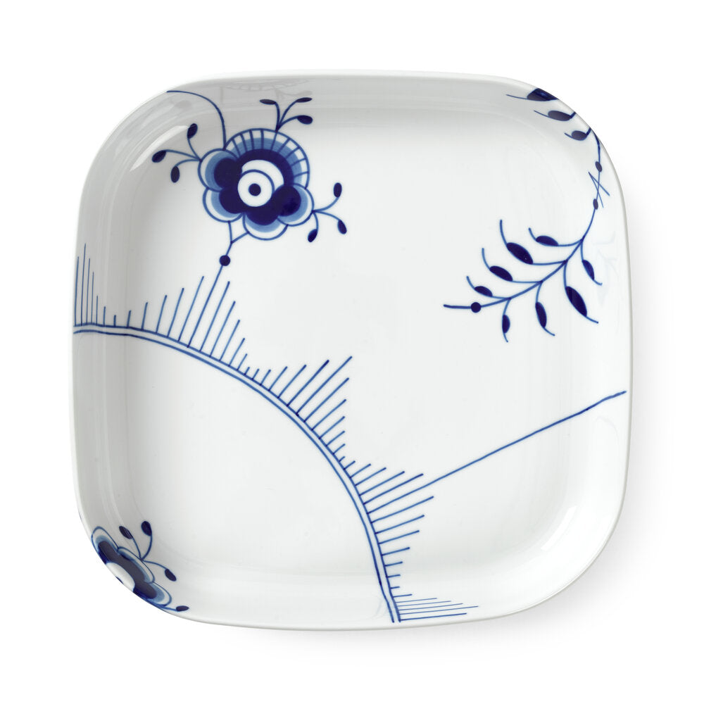 Blå Mega Riflet ovnfast firkantet fad - 30x30 cm.